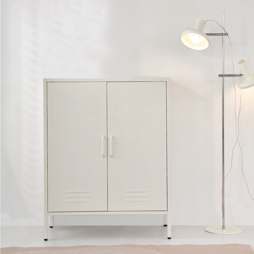 Buffet Sideboard Metal Cabinet - SWEETHEART White
