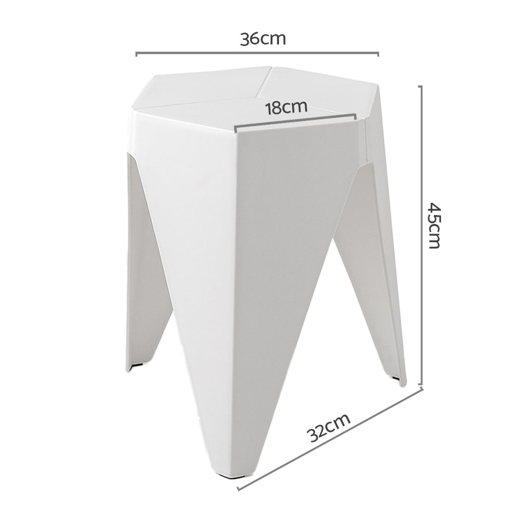 Nova Stackable Stools – White – Set of 2