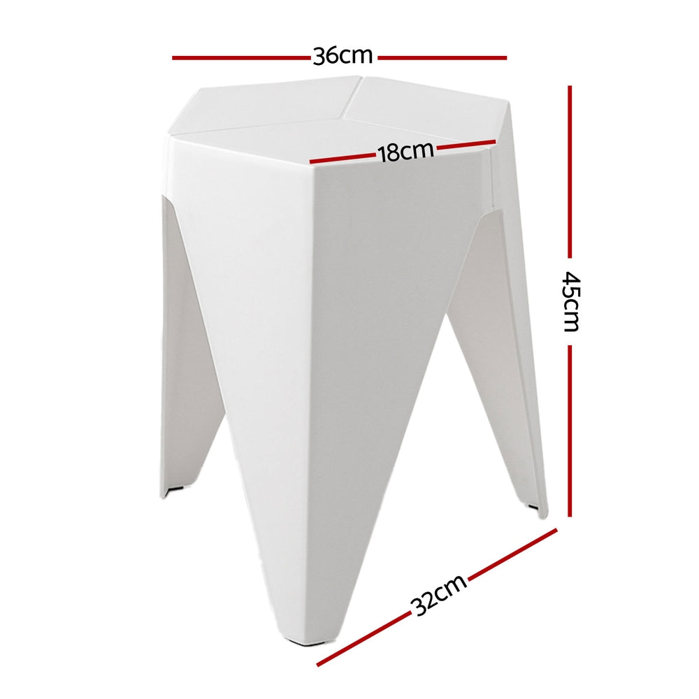 Cove Puzzle Stackable Stools – White – Set of 4