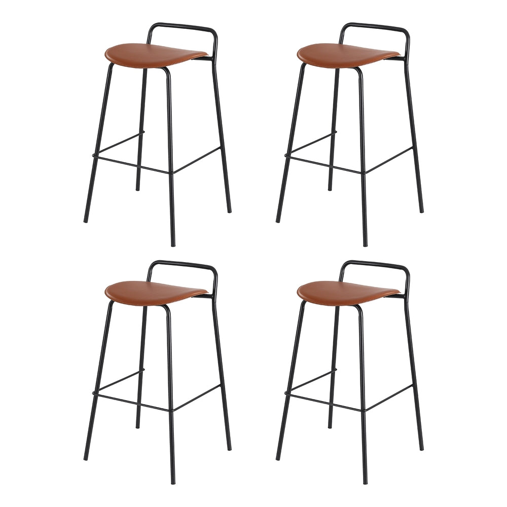 Rowan Metal Bar Stools – Brown – Set of 4