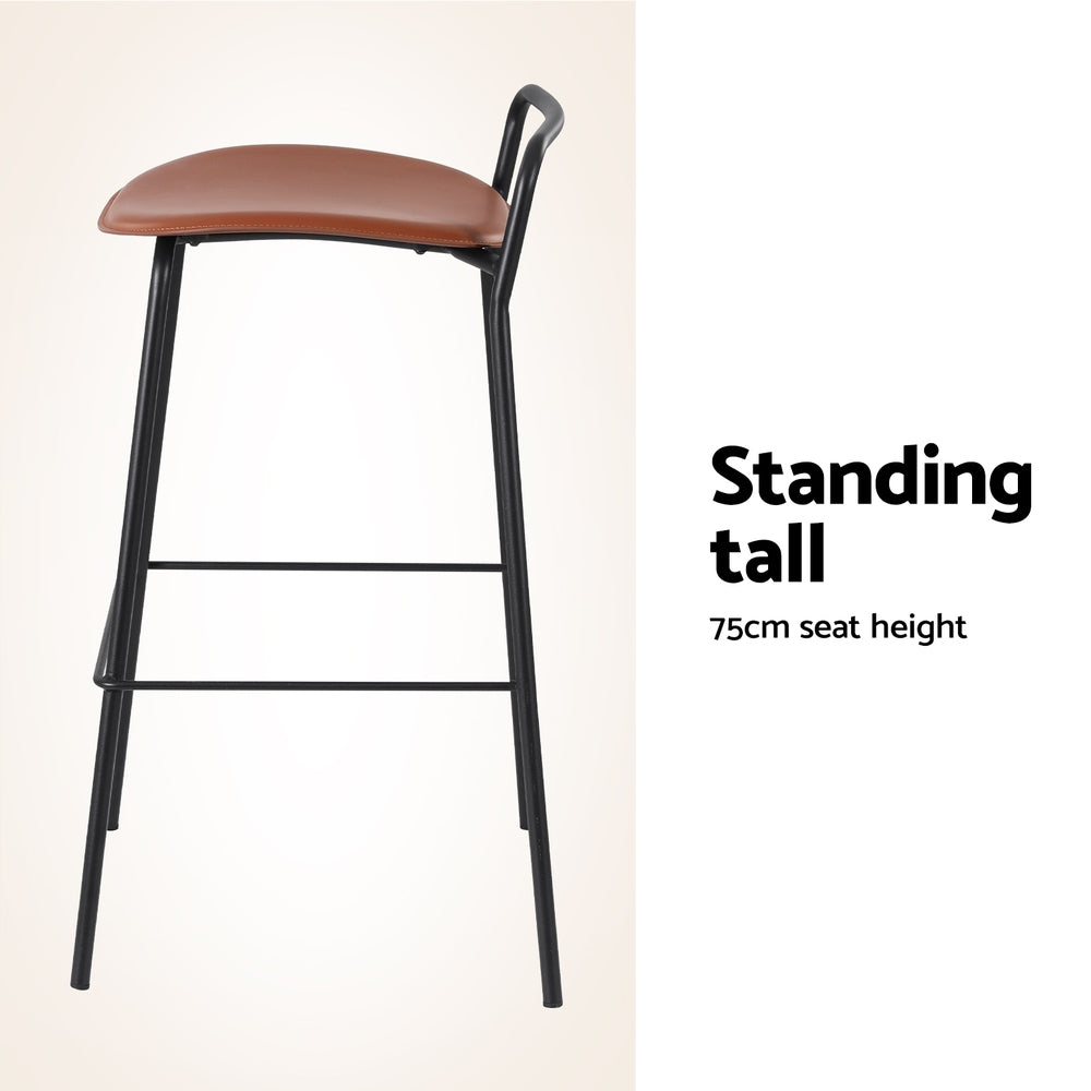 Rowan Metal Bar Stools – Brown – Set of 4