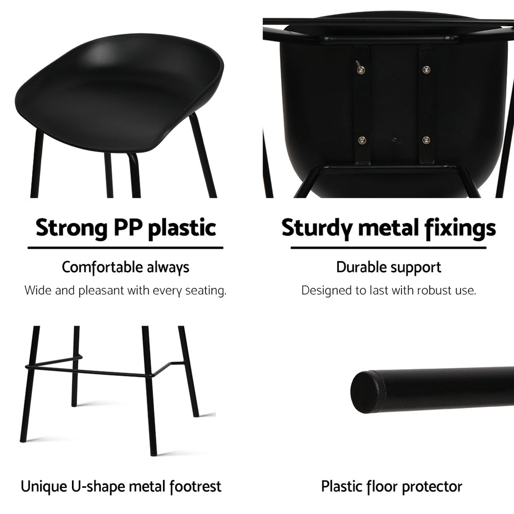 Kairo Metal Bar Stools – Black – Set of 4
