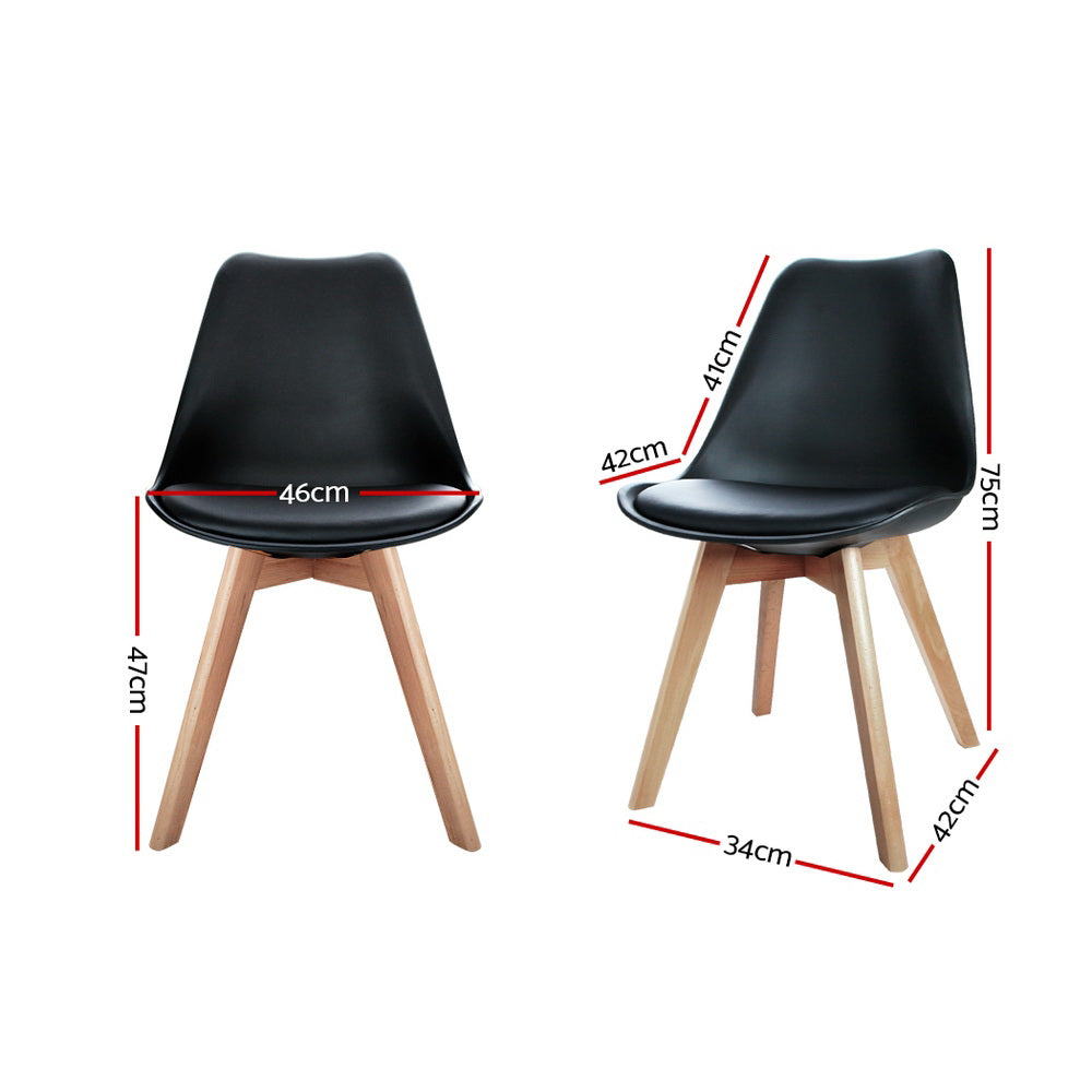 Edison Eiffel Dining Chairs – Black – Set of 4