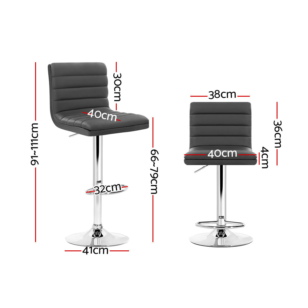 Alderon Gas Lift Bar Stools – Grey – Set of 2