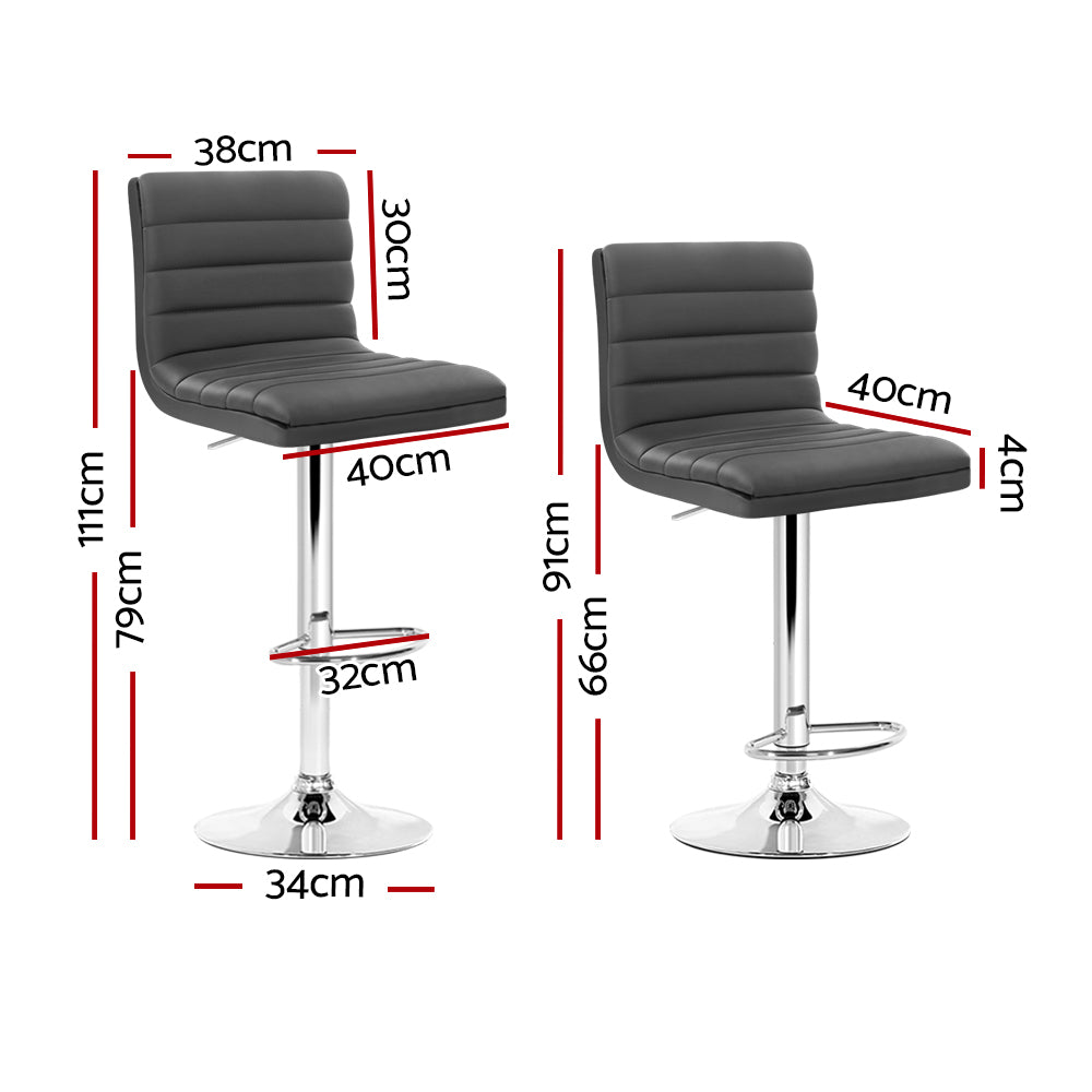 Haven Swivel Bar Stools – Grey & Chrome – Set of 4