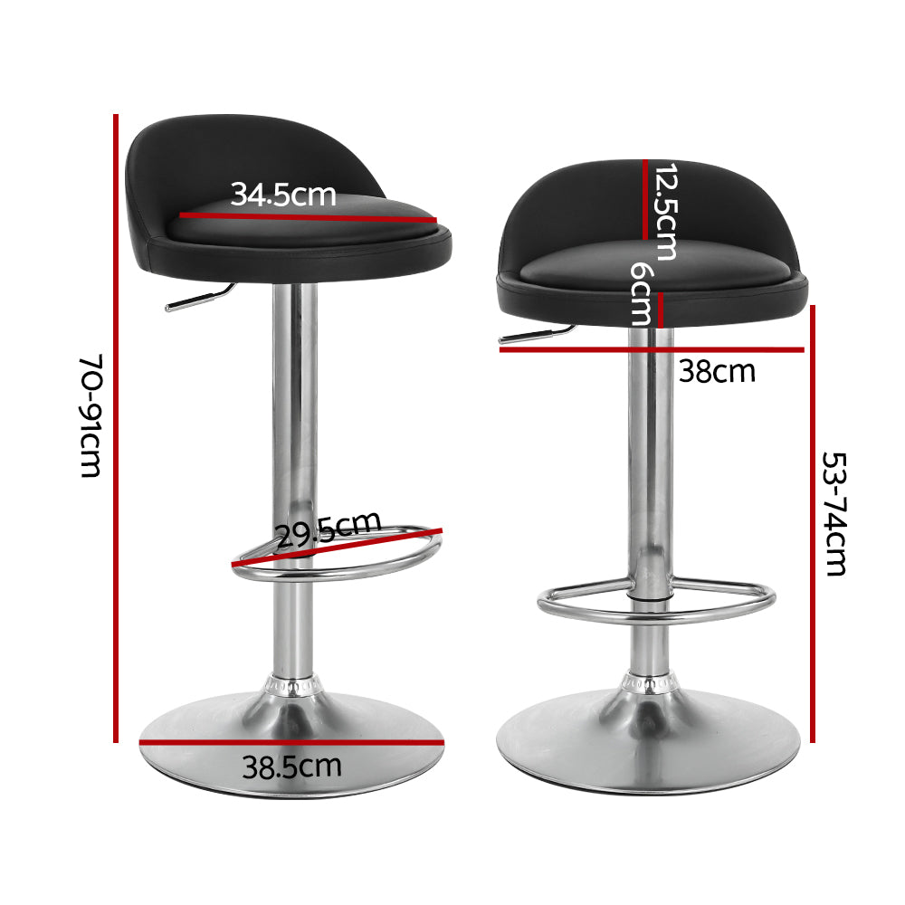 Haven Gas Lift Swivel Bar Stools – Black – Set of 2