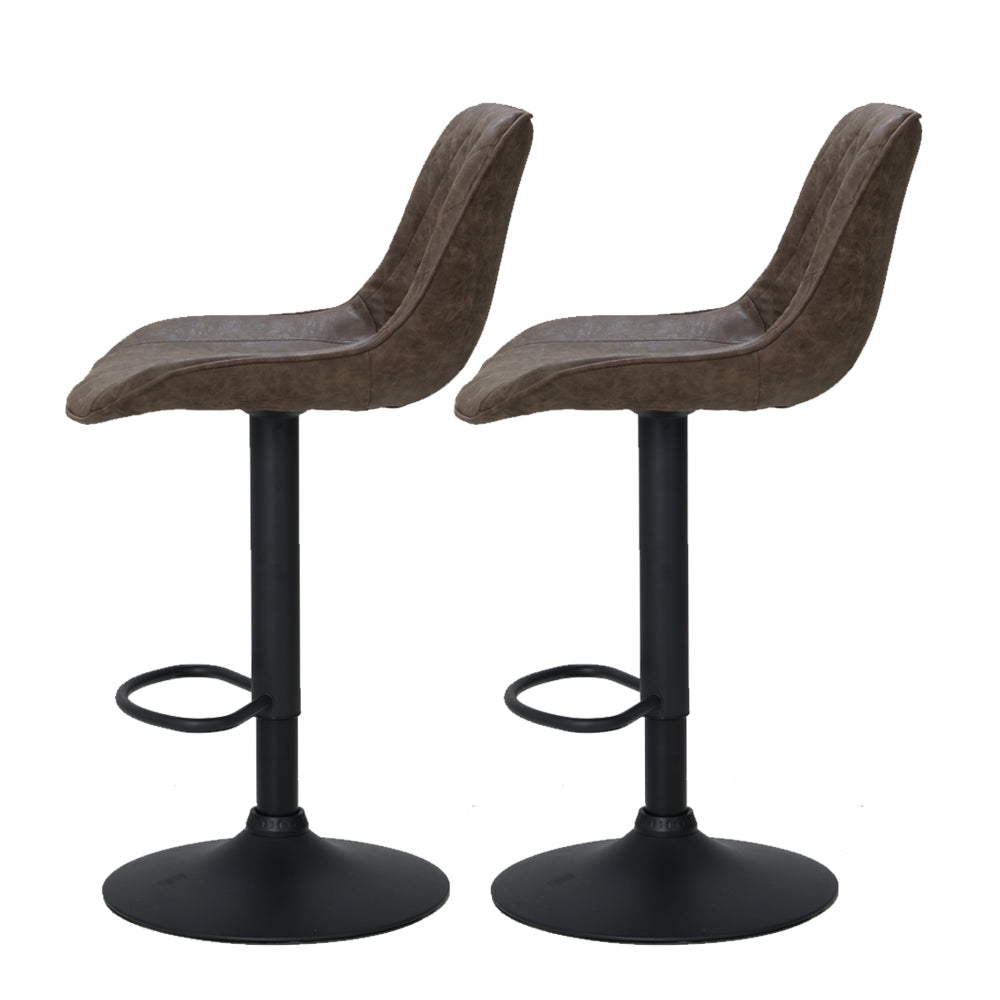 Lennox Metal Bar Stools – Brown – Set of 2