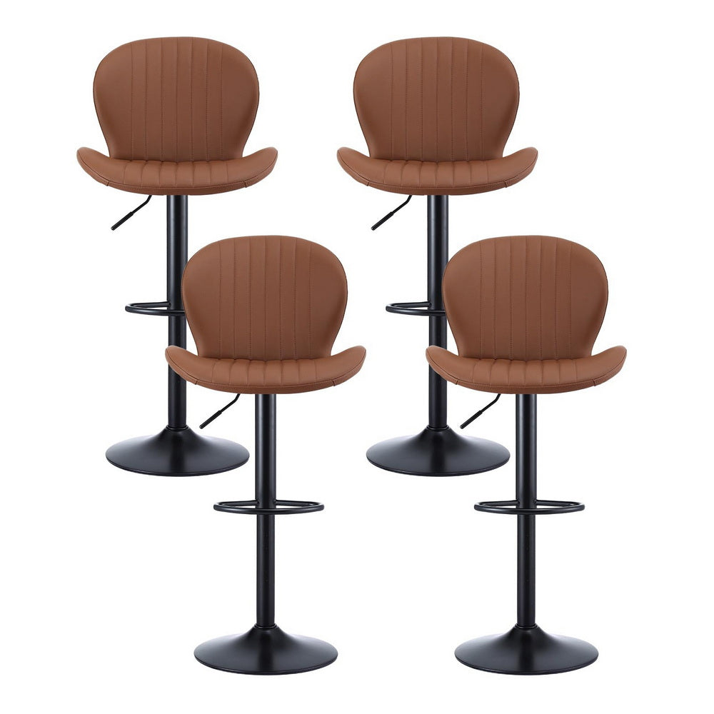 Linden Swivel Gas Lift Counter Stools – Brown – Set of 4