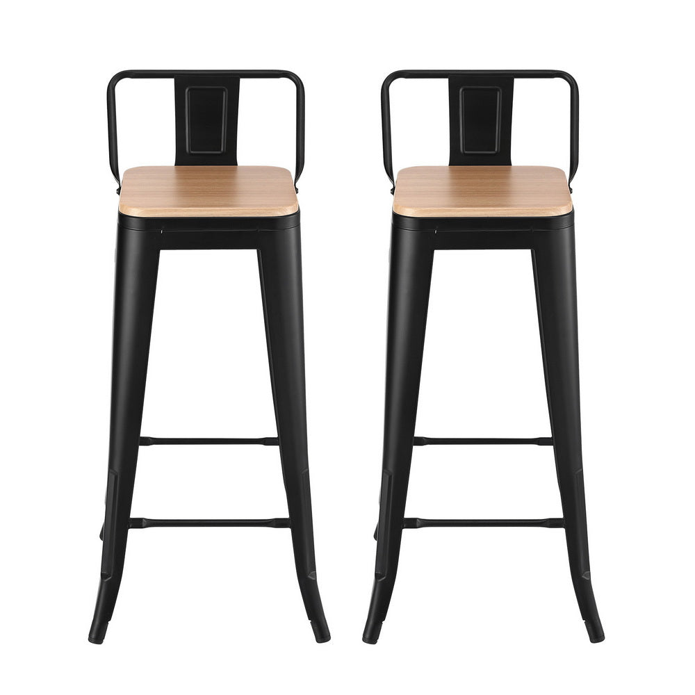 Nova Stackable Bar Stools – Black – Set of 2