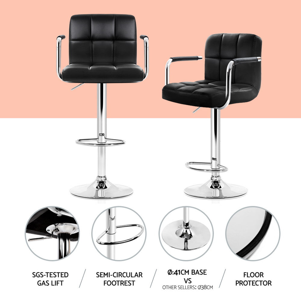 Meridian Bar Table & Stool Set – Black – Set of 3