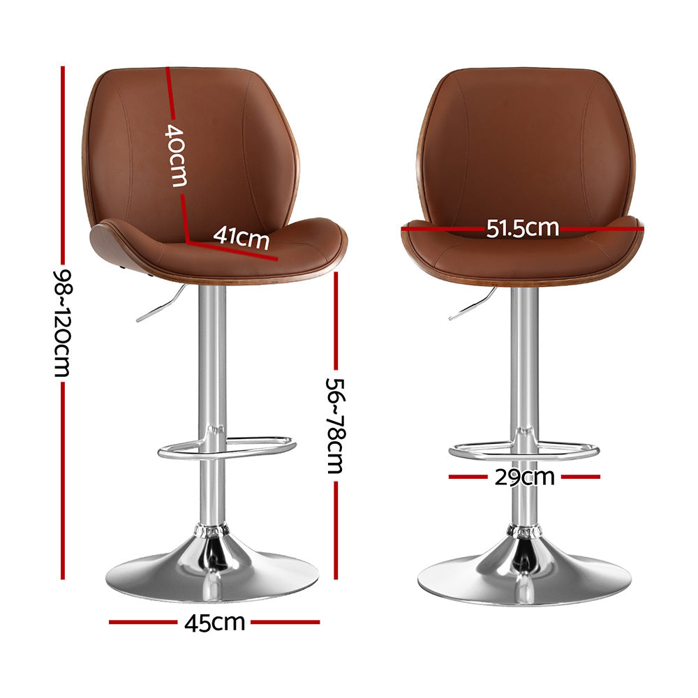 Rowan Bentwood Swivel Bar Stool – Brown – Single