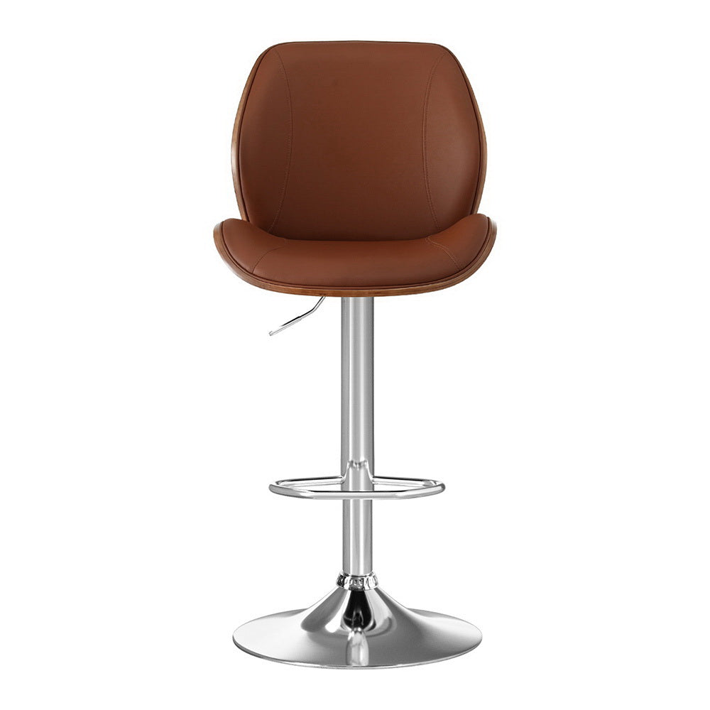 Linden Bentwood Bar Stools – Brown / Wood – Set of 2