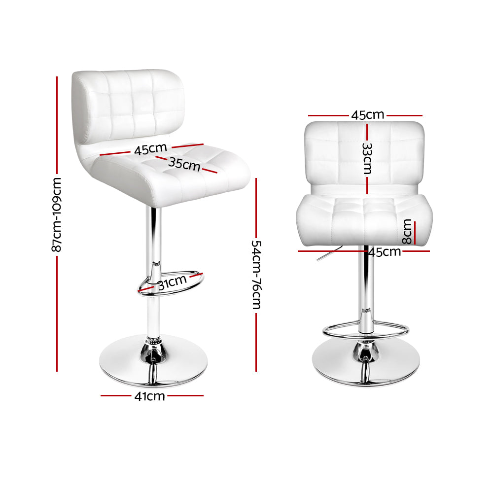 Halston Gas Lift Bar Stools – White – Set of 2