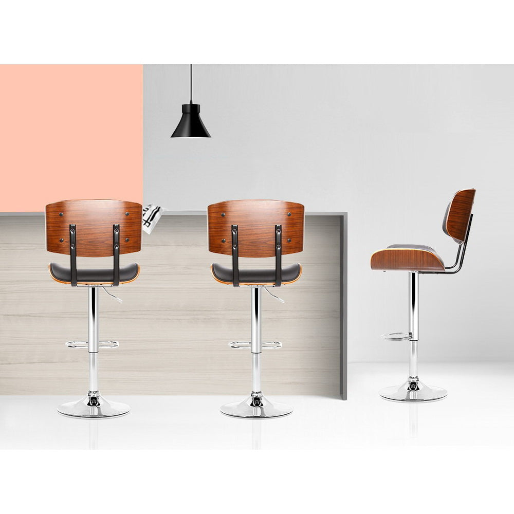 Dorian Wooden Gas Lift Bar Stool – Black