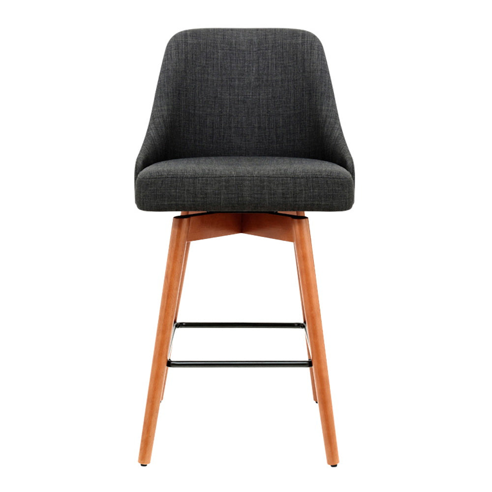 Ashton Fabric Bar Stools – Charcoal – Set of 2