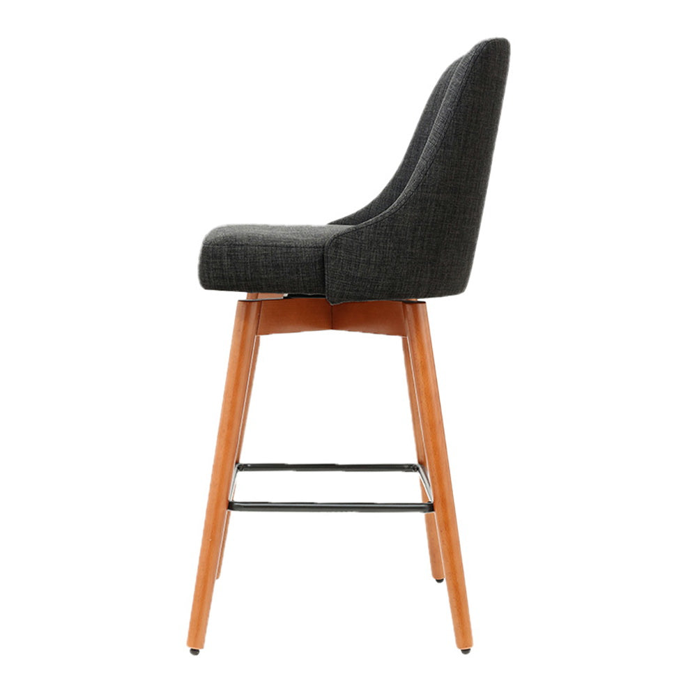 Ashton Fabric Bar Stools – Charcoal – Set of 2
