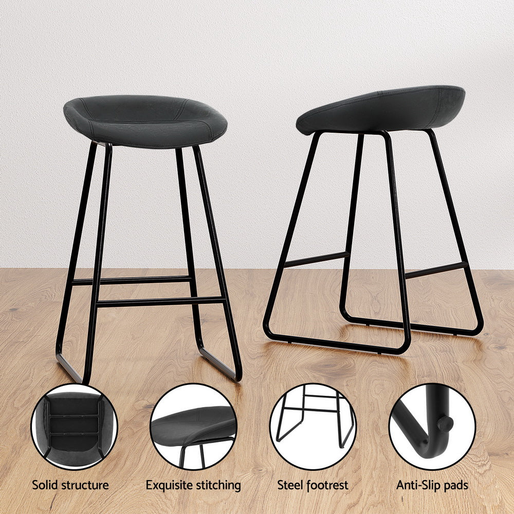 Halston Fixed Counter Stools – Black – Set of 4