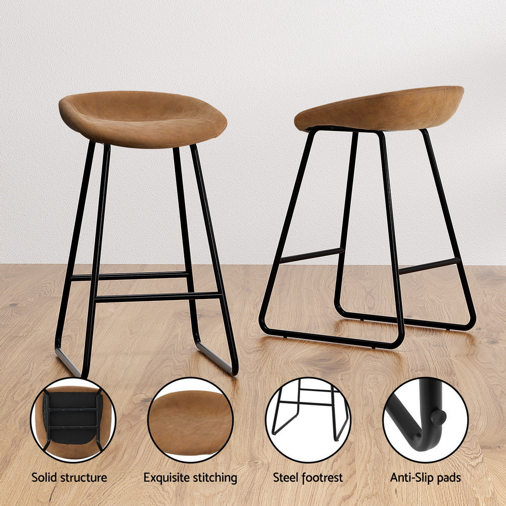 Haven Fixed Counter Stools – Brown – Set of 4