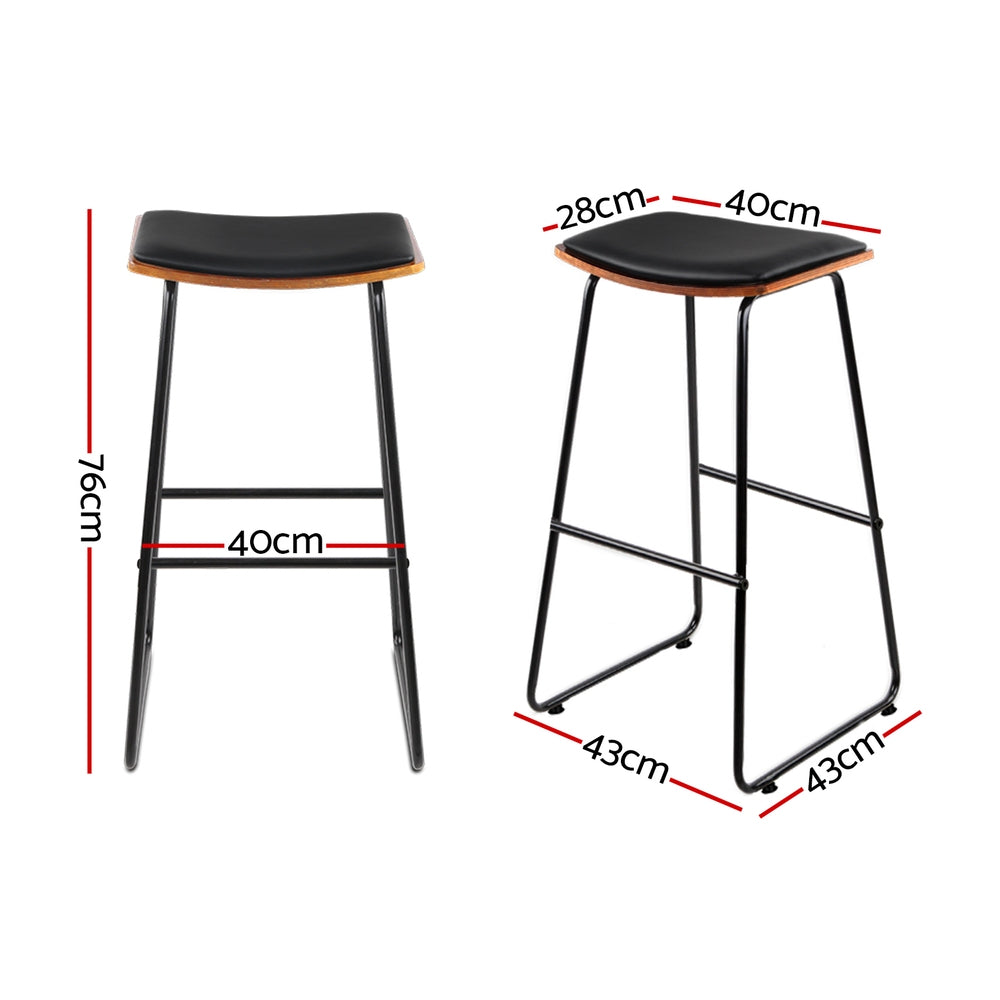 Porter Industrial Bar Stools – Black – Set of 4