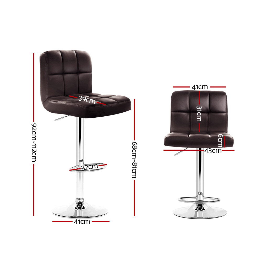 Marston Gas Lift Bar Stools – Brown – Set of 2