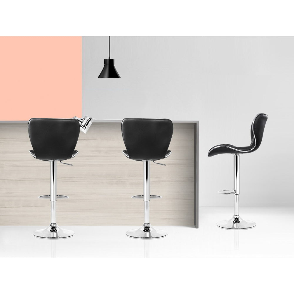 Halston Patterned Bar Stools – Black – Set of 2