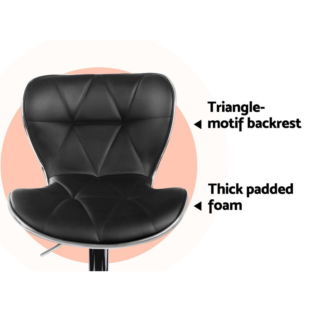 Halston Patterned Bar Stools – Black – Set of 2