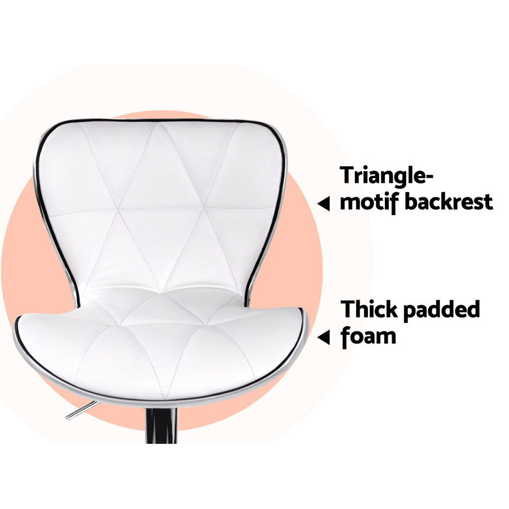 Alderon Gas Lift Bar Stools – White – Set of 4