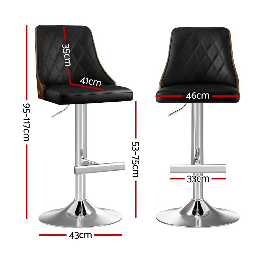 Bellaire Wood Swivel Bar Stools – Black – Set of 2