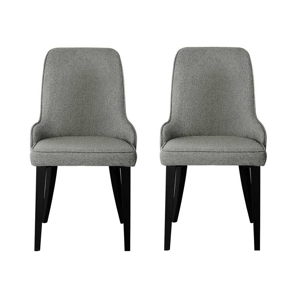 Tempo Fabric Dining Chairs – Grey – Set of 2