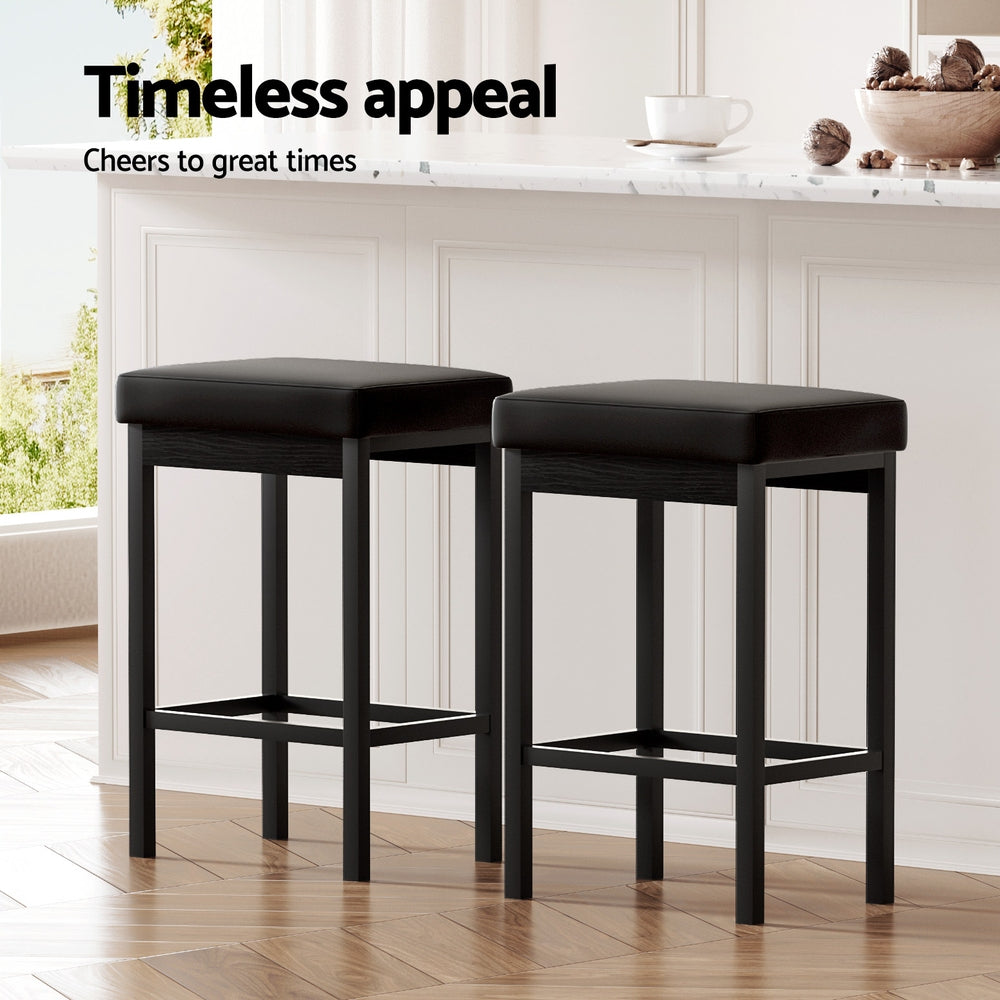 Arlo Metal Bar Stools – Black – Set of 2