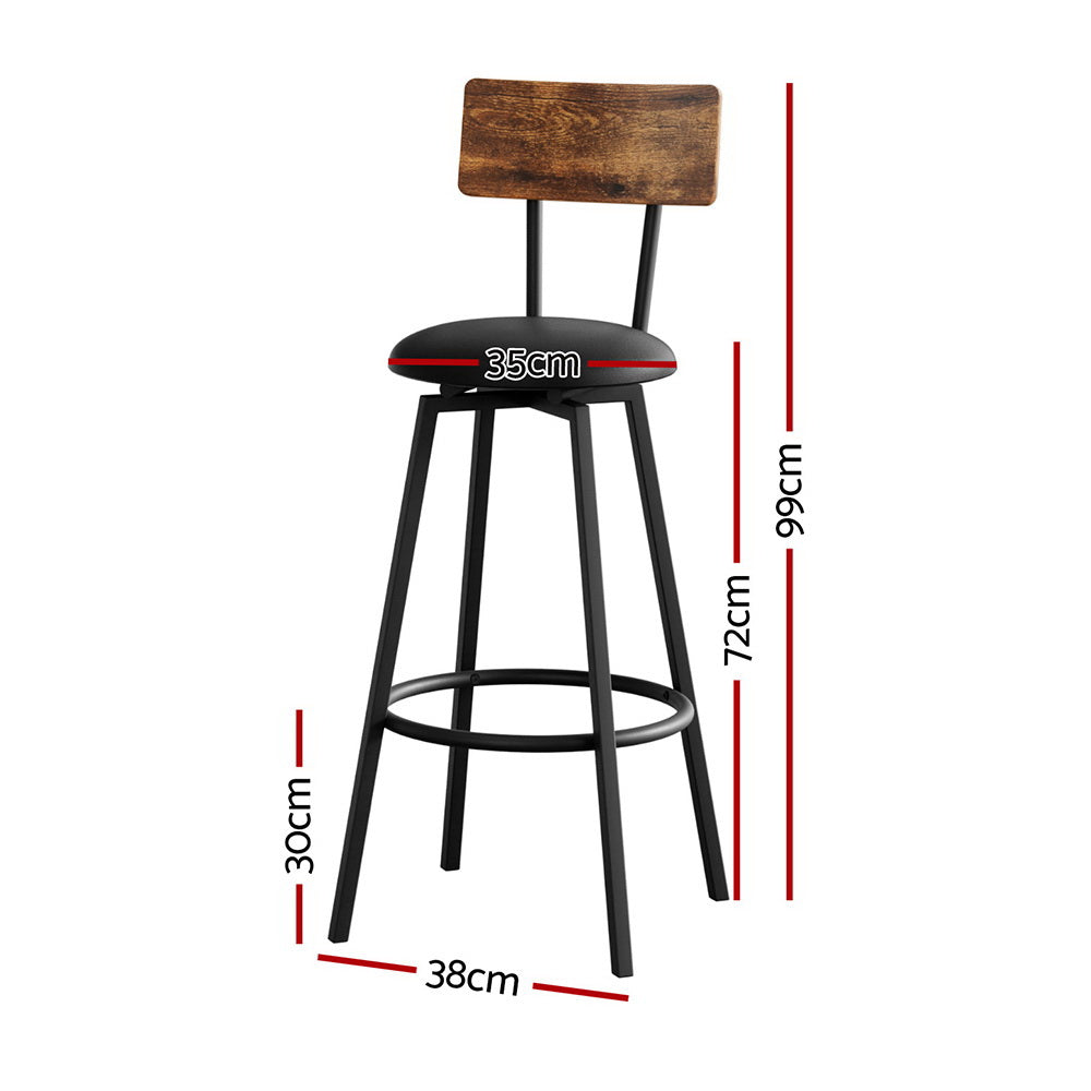 Linden Industrial Bar Stools – Black – Set of 4