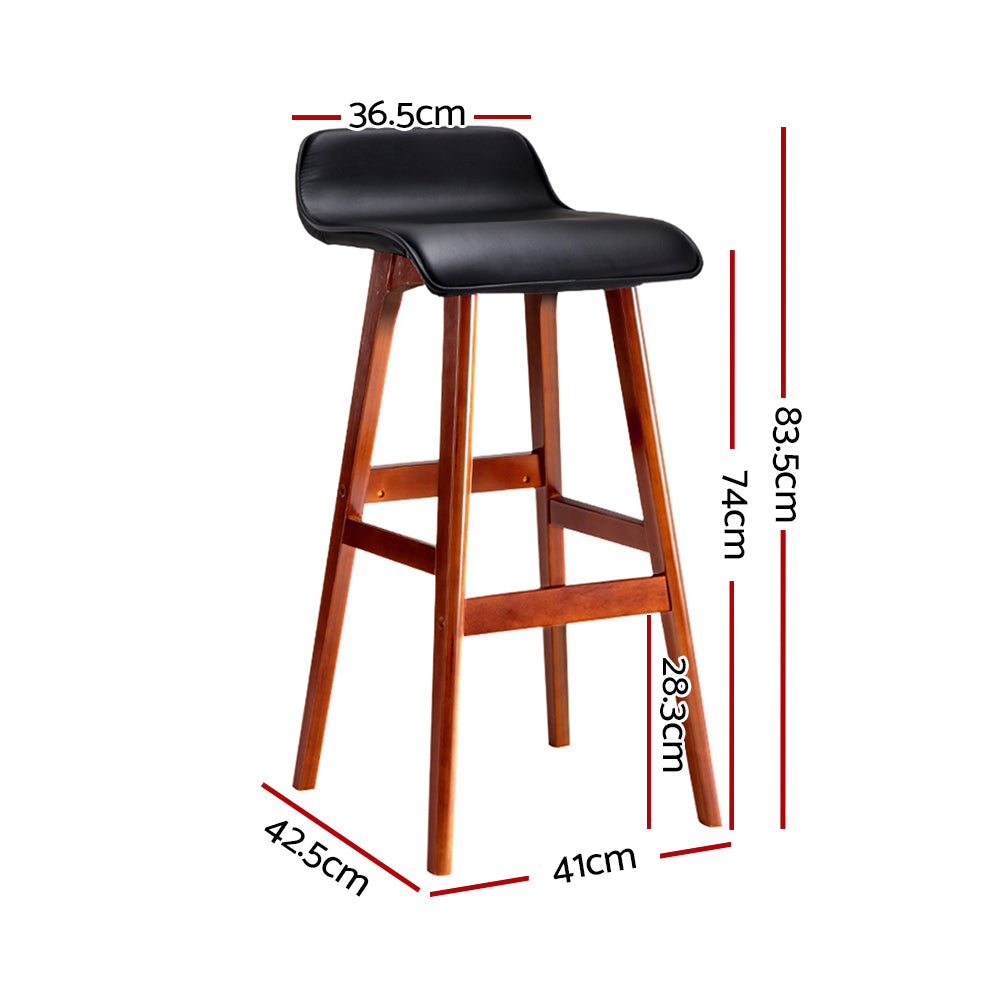 Silvia Wooden Bar Stools – Black – Set of 4