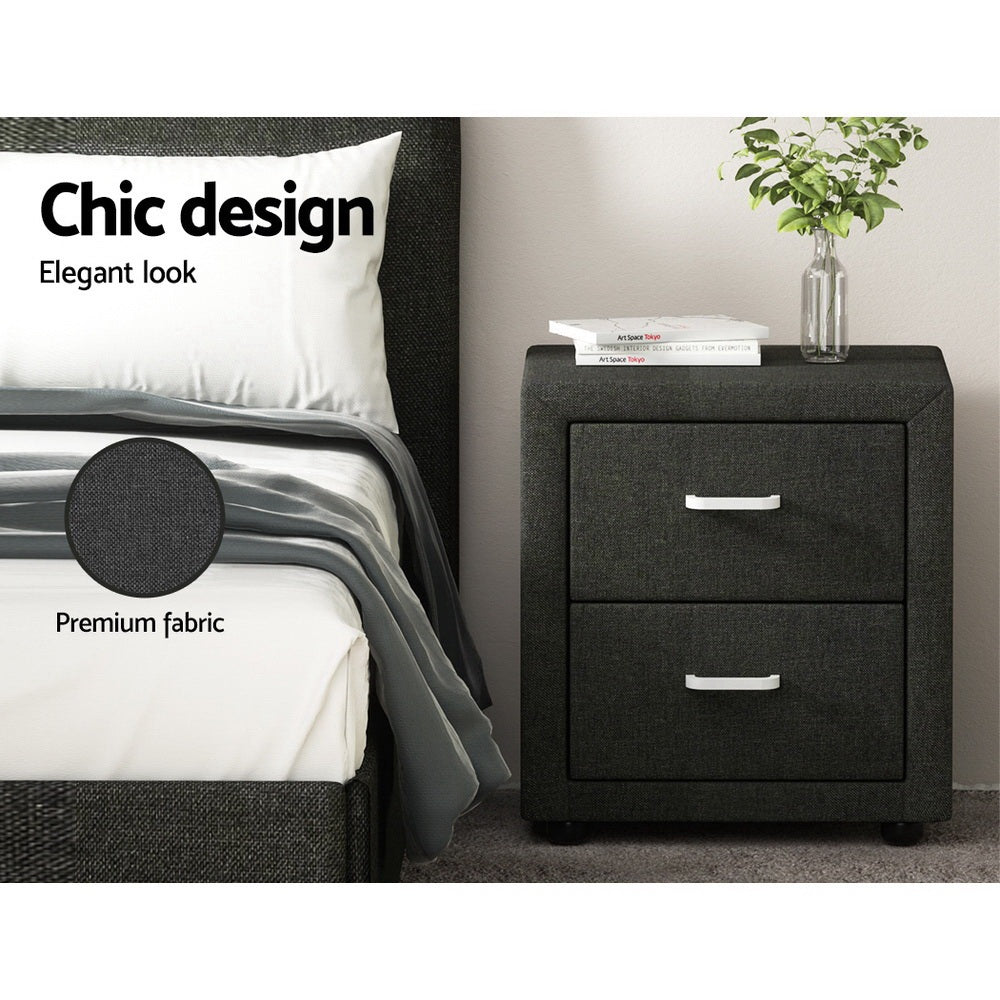 Moda Bedside Tables – Grey – Set of 2