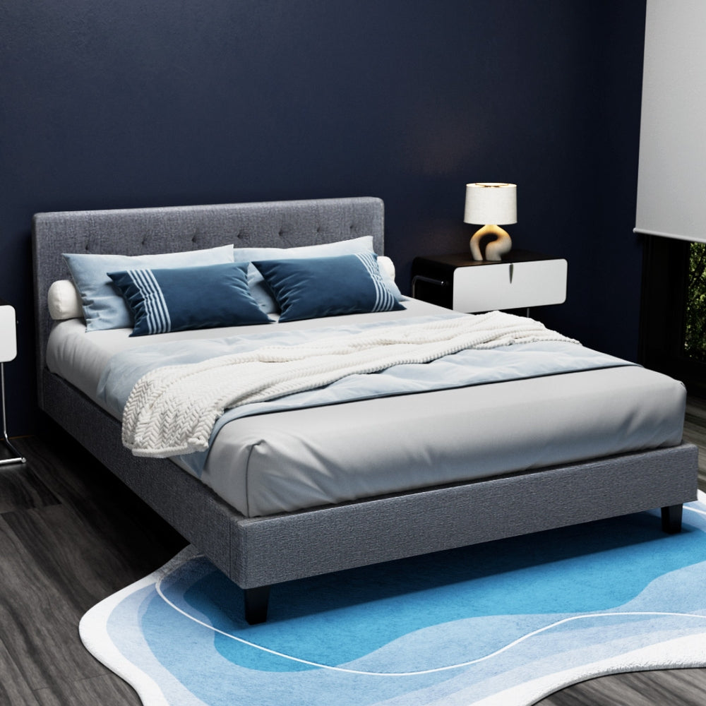 Carter Tufted Bed Head – Brown – Double