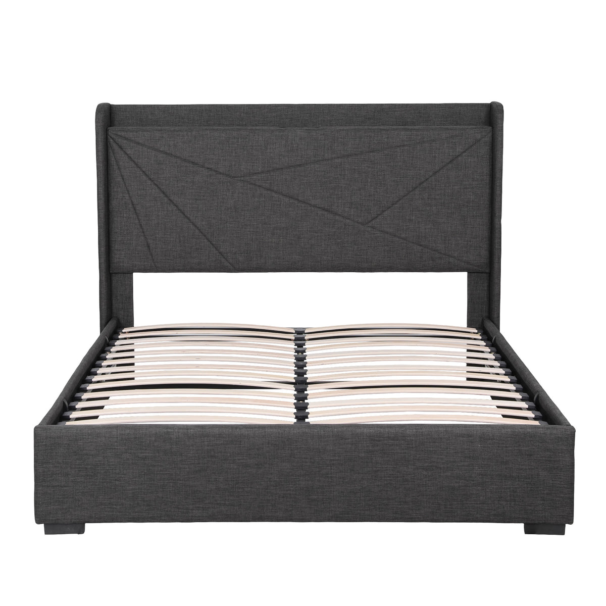 Rowan Gas Lift Storage Bed Frame – Charcoal Grey – Queen