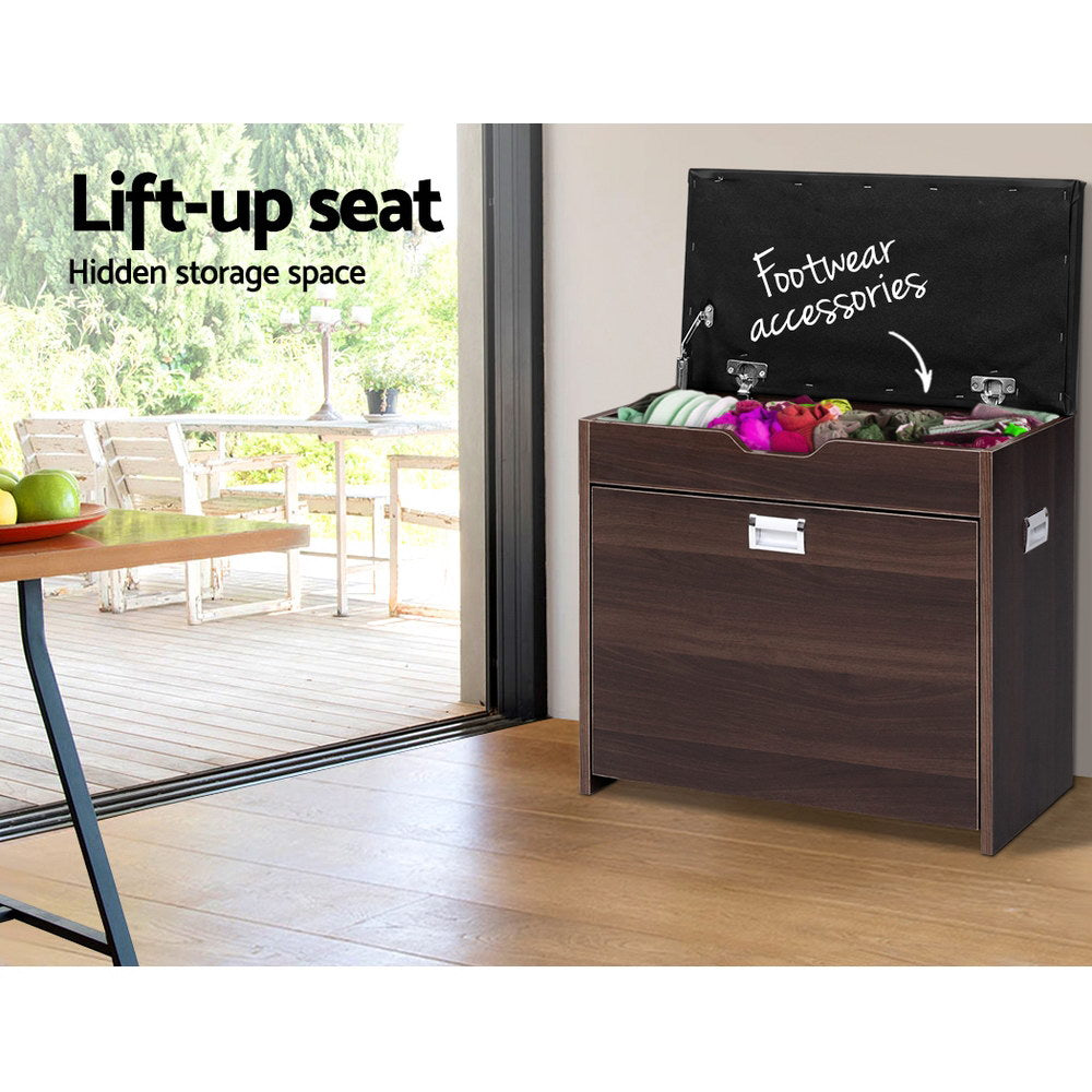 Marston Shoe Storage Bench – Walnut – Standard