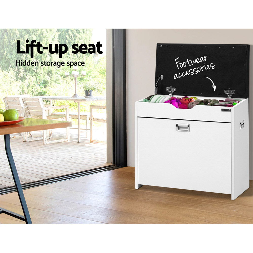 Kallos Shoe Storage Bench – White – 3 Tier