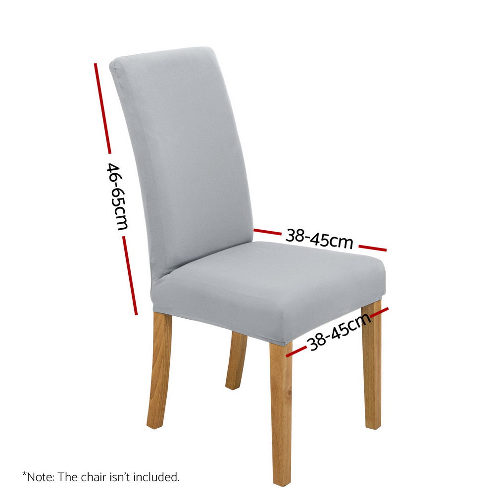 Stretch Spandex Chair Covers – Grey – Set of 6