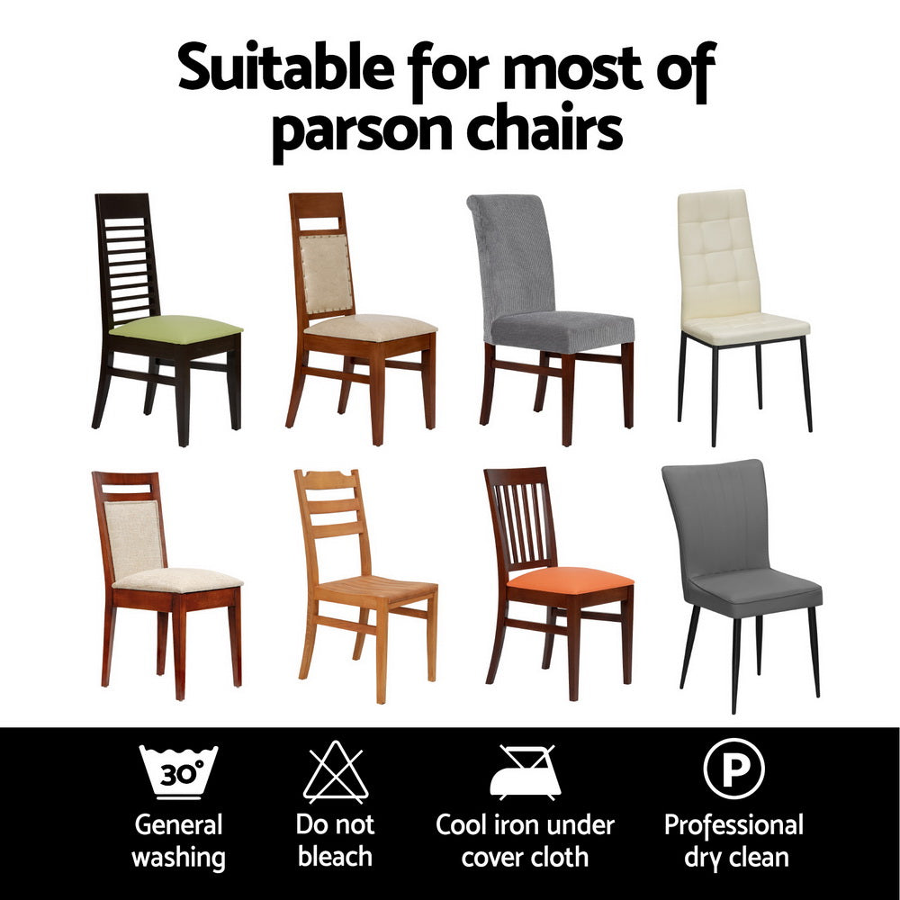 Stretch Spandex Chair Covers – White – Set of 6