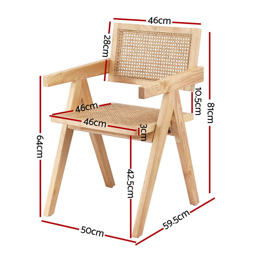 Atlas Rattan Dining Chairs – Natural – Set of 2