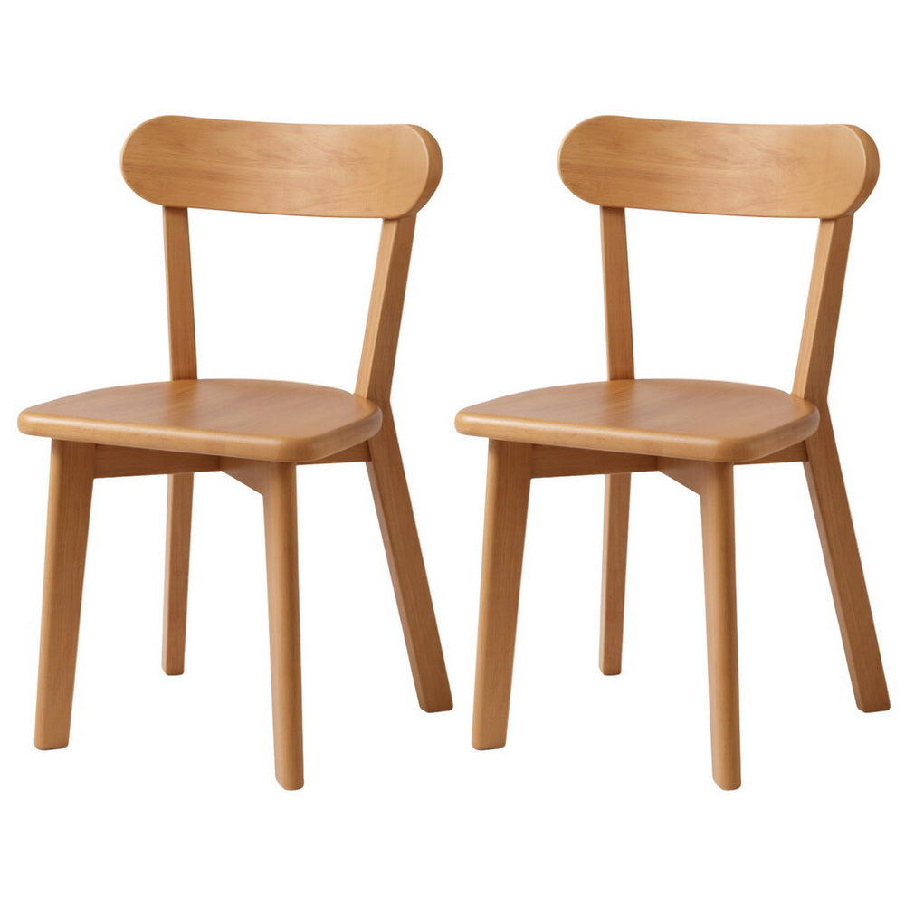 Cove Rubber Wood Dining Chairs – Natural – Set of 2