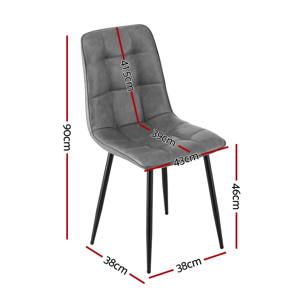 Haven Retro Dining Chairs – Grey – Set of 4