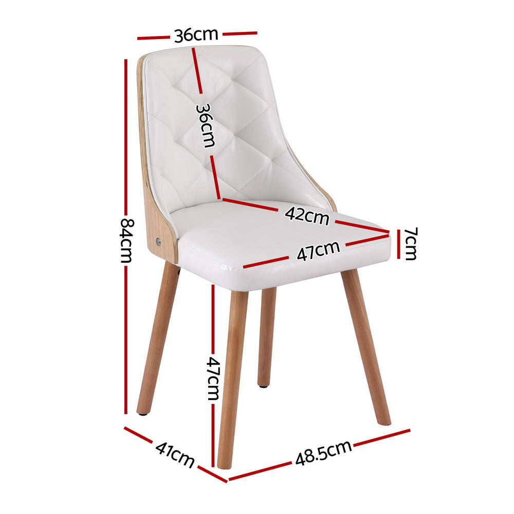 Stella Diamond Tufted Dining Chairs – White – Set of 4