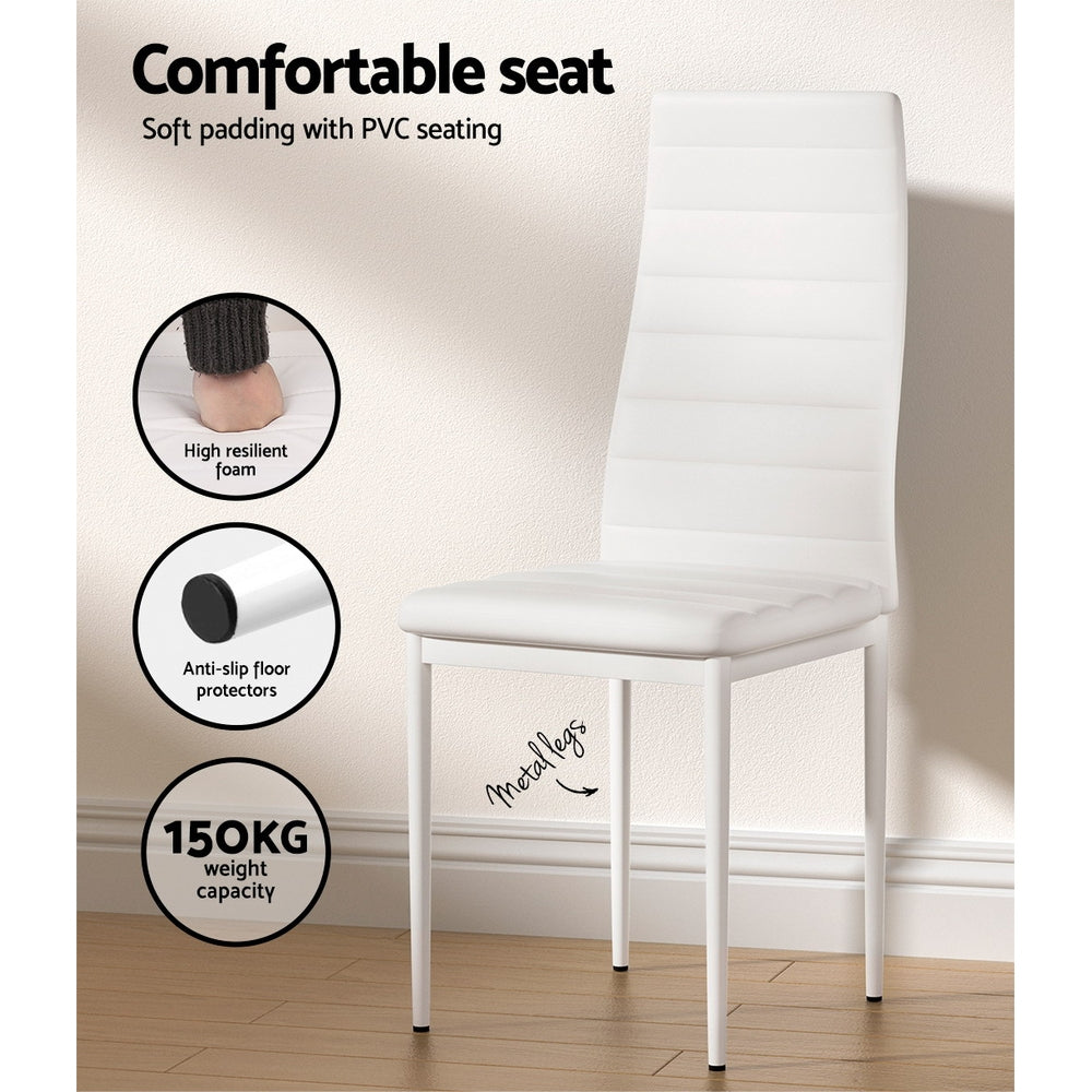 Meridian Dining Set – White – 6 Seats