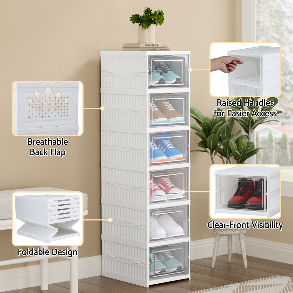Kairo Shoe Rack – White – 6 Tier