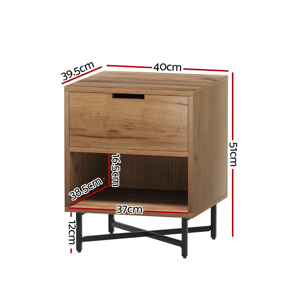 Kraven Bedside Table – Brown – 40 cm