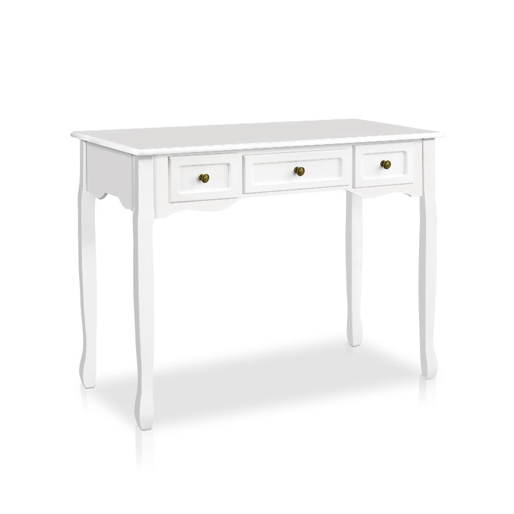Hamptons Console Table – White – 3 Drawers