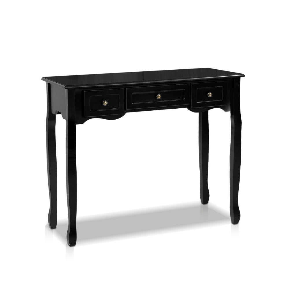 Hampton Console Table – Black – 3 Drawers