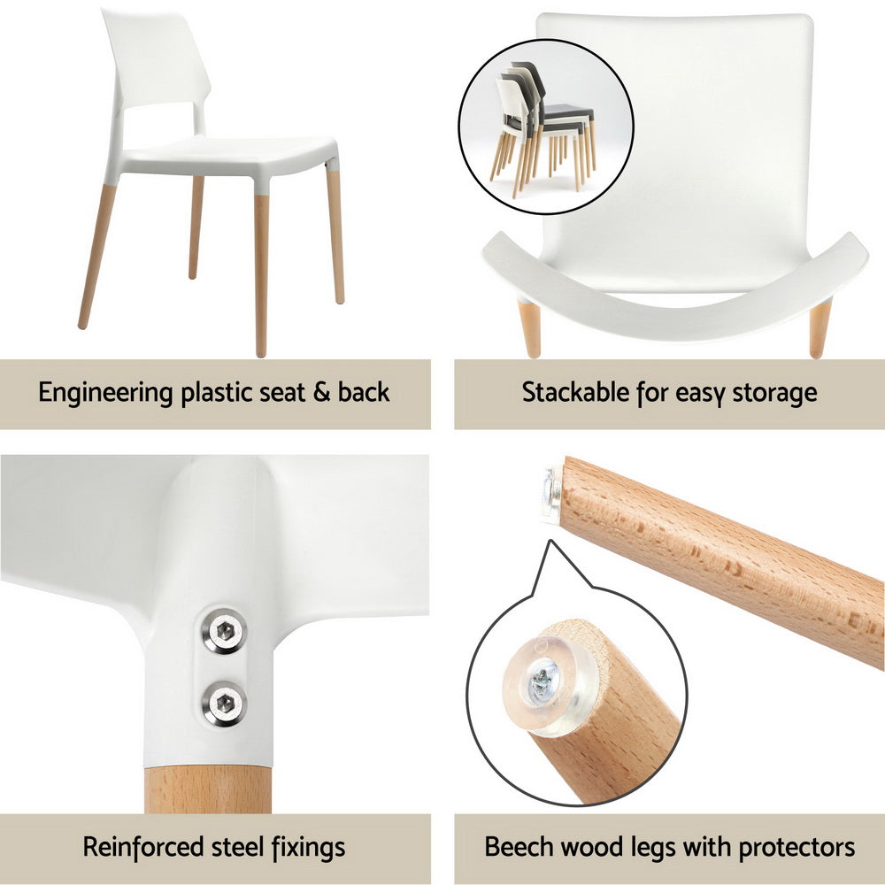 Nova Dining Set – White – 4 Seats