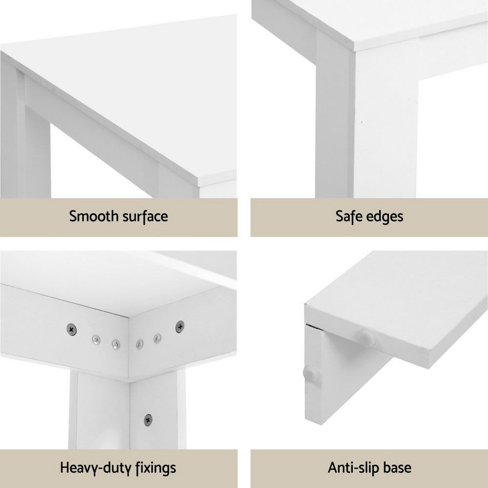 Linden Rectangle Dining Set – White – 4 Seats